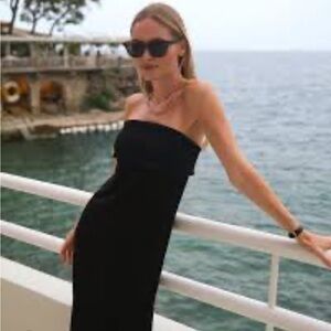 Banana Republic Lyonette Strapless Crepe Midi Dress